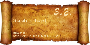 Stroh Erhard névjegykártya